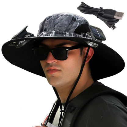 BreezeGuard™ Solar Fan Hat – Cool Comfort Under the Sun