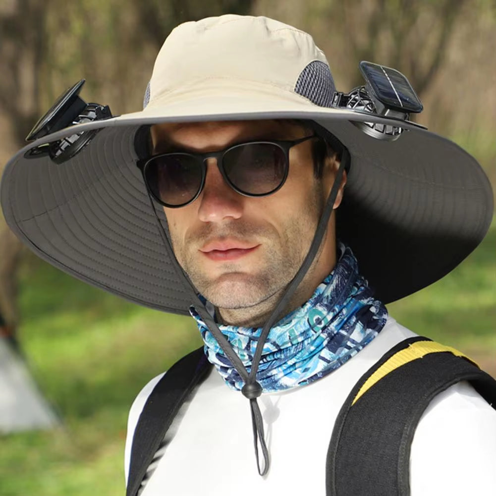 BreezeGuard™ Solar Fan Hat – Cool Comfort Under the Sun