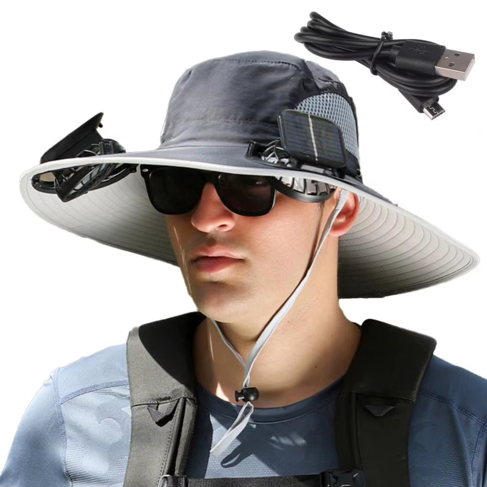 BreezeGuard™ Solar Fan Hat – Cool Comfort Under the Sun
